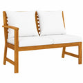 Banc de Jardin en Bois d'Acacia avec Coussin Cr¨¨me 114,5 cm