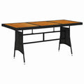 Table de Jardin en R¨¦sine Tress¨¦e Noire 160x70x72 cm