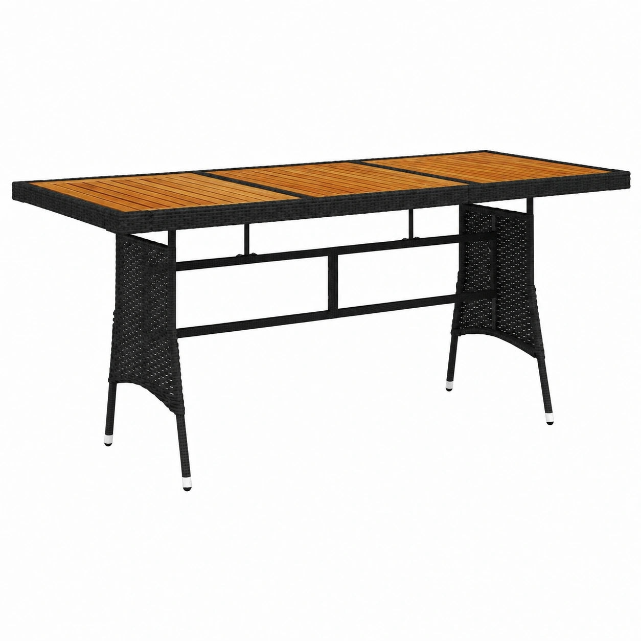 Table de Jardin en R¨¦sine Tress¨¦e Noire 160x70x72 cm