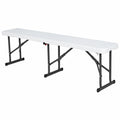 Banc pliant portable de jardin en granit blanc