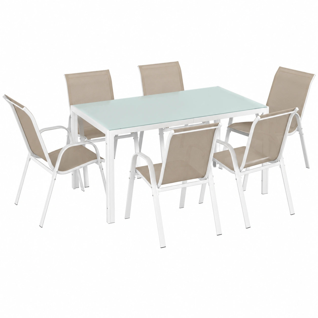 Ensemble de Jardin avec Table et Chaises Empilables