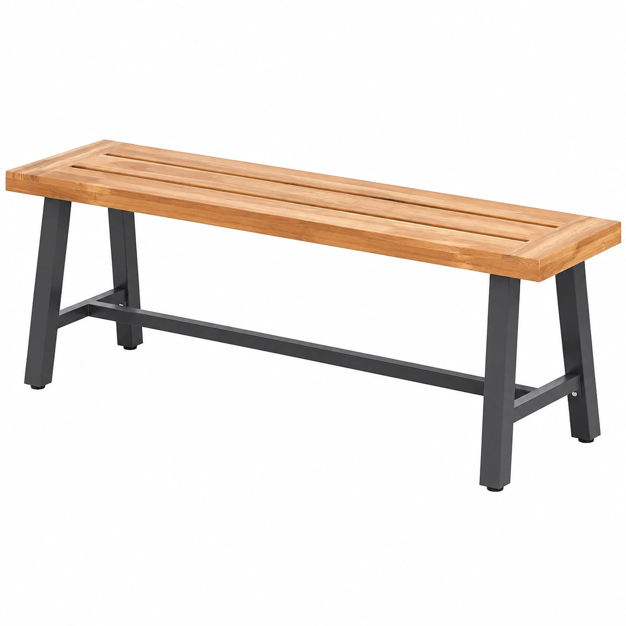 Banc de Jardin en Bois d'Acacia pour 3 Personnes, Antid¨¦rapant, Pieds en M¨¦tal