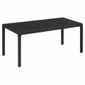 Grande table de jardin pour 8 personnes, plateau en verre et cadre en aluminium