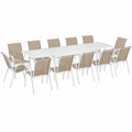 Salon de Jardin Extensible avec Table et Chaises Empilables