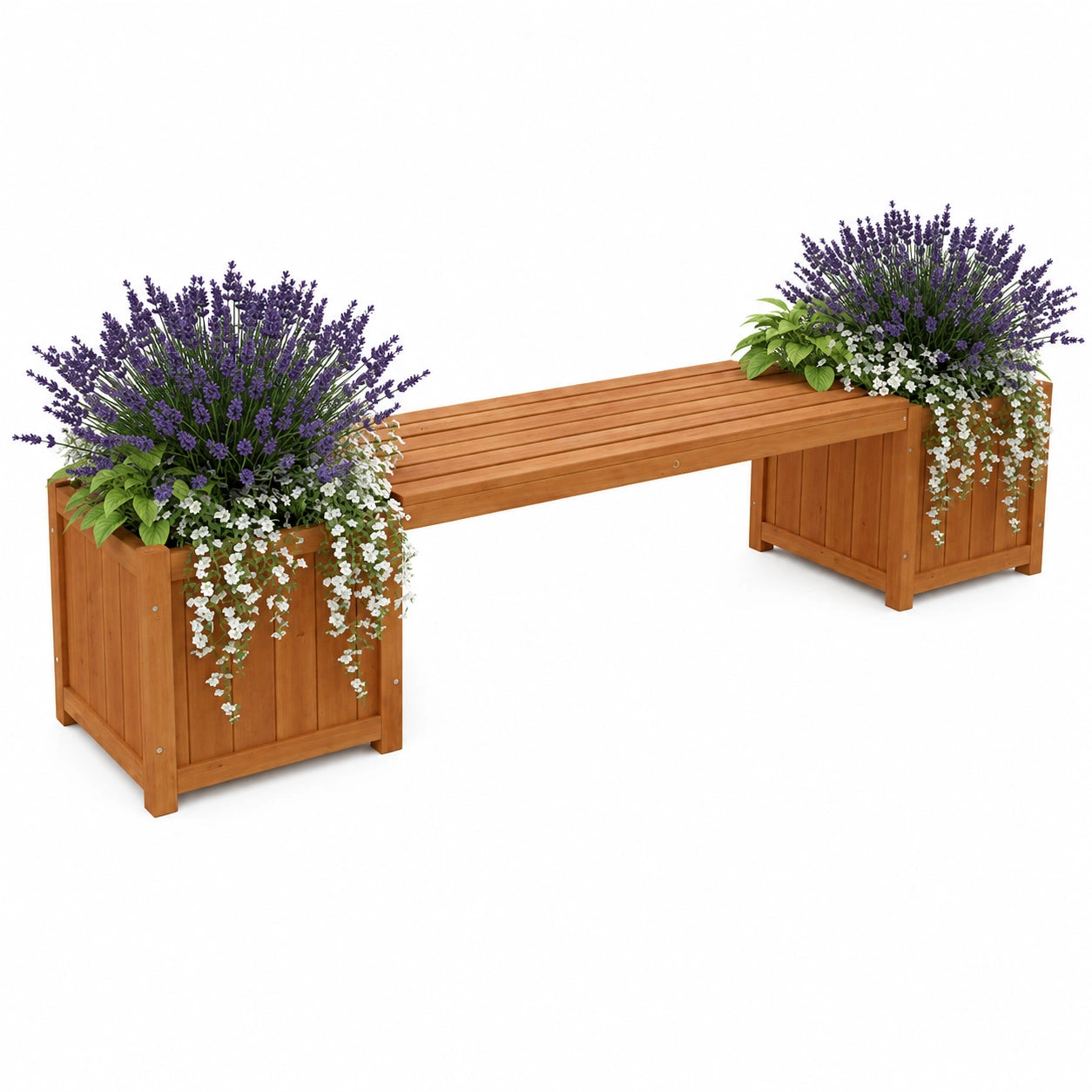 Banc de jardin multifonction avec jardini¨¨res int¨¦gr¨¦es