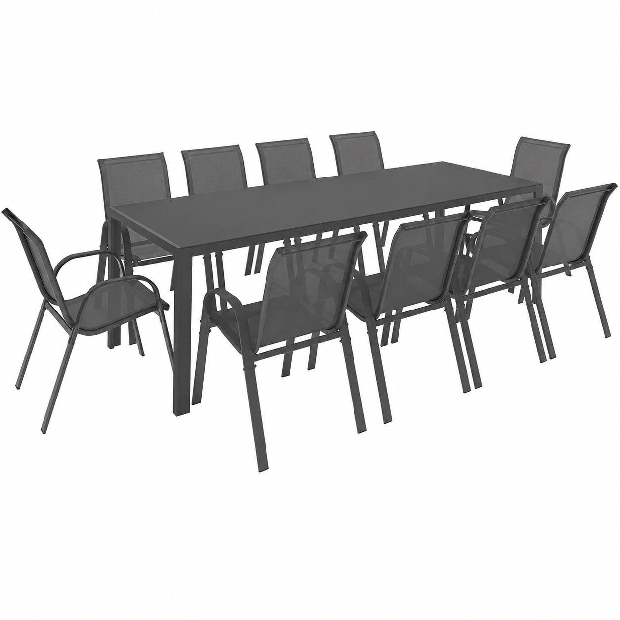 Ensemble de Jardin avec Grande Table et Chaises Empilables