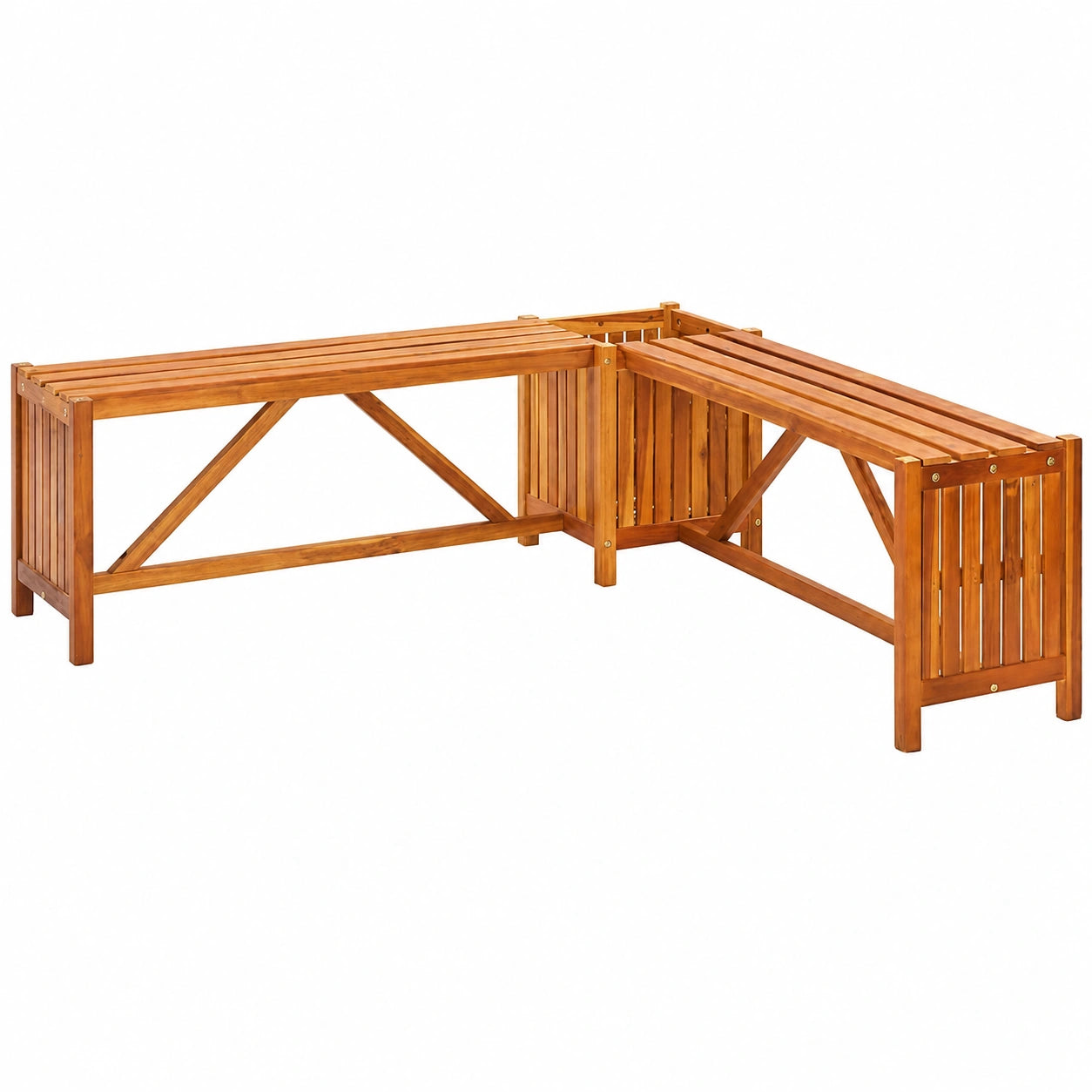 Banc de Jardin avec Jardini¨¨re en Bois d'Acacia 117x117x40 cm