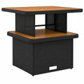 Table de Jardin Relevable Noire en R¨¦sine et Bois 80x80x71 cm
