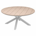 Grande Table de Jardin Ronde pour 8 Personnes en Aluminium et Acacia