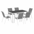Ensemble de Jardin avec Table 150 CM et 6 Chaises Empilables
