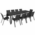 Ensemble de Jardin avec Table XL et Chaises Empilables Noires