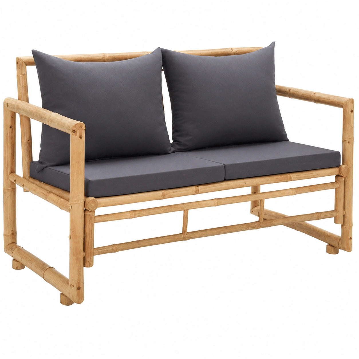 Banc de Jardin en Bambou avec Coussins pour Ext¨¦rieur - 115 cm