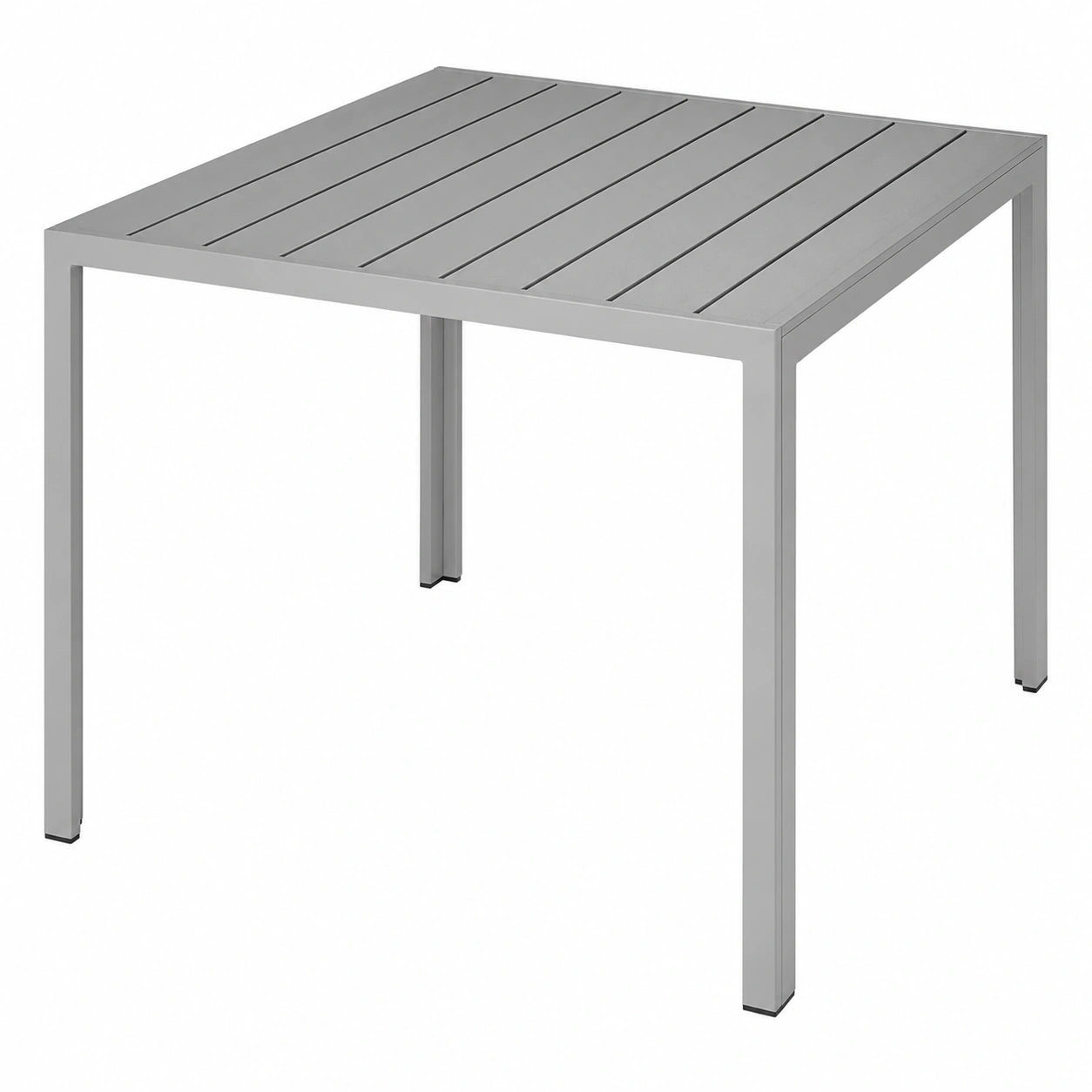 Table de Jardin en Aluminium et Bois, R¨¦sistante aux Intemp¨¦ries, 90 x 90 x 74,5 cm