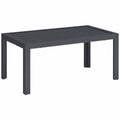 Table basse de jardin rectangulaire en acier avec plateau ¨¤ lattes pour ext¨¦rieur
