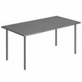 Table de jardin rectangulaire 6 personnes, m¨¦tal, 165 x 80 cm, terrasse