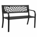 Banc de jardin en m¨¦tal noir r¨¦sistant aux intemp¨¦ries