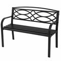 Banc de Jardin en M¨¦tal pour Ext¨¦rieur, Dossier Inclinable, Charge 300 kg, 2 Places, Motif G¨¦om¨¦trique