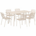 Ensemble de Salle ¨¤ Manger Ext¨¦rieur 7 Pi¨¨ces avec Table et Chaises Empilables en Acier