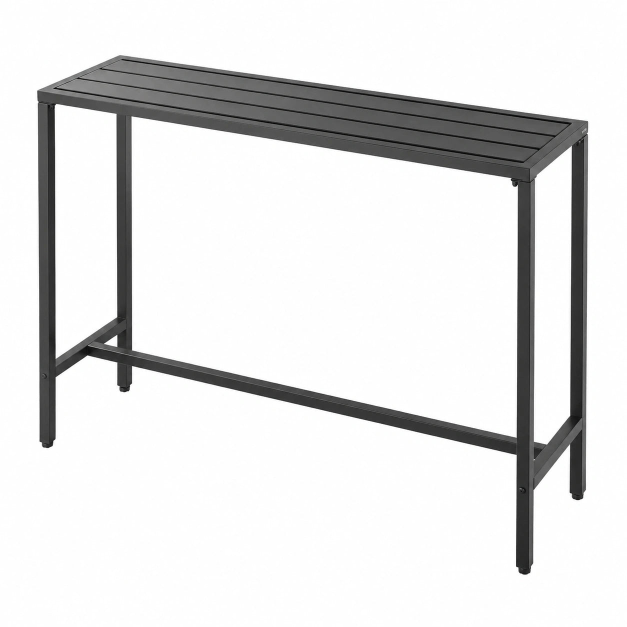 Table de Bar Haute Ext¨¦rieure Rectangulaire 140 x 37,5 cm en M¨¦tal Robuste