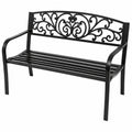 Banc de jardin en m¨¦tal 2 places avec dossier