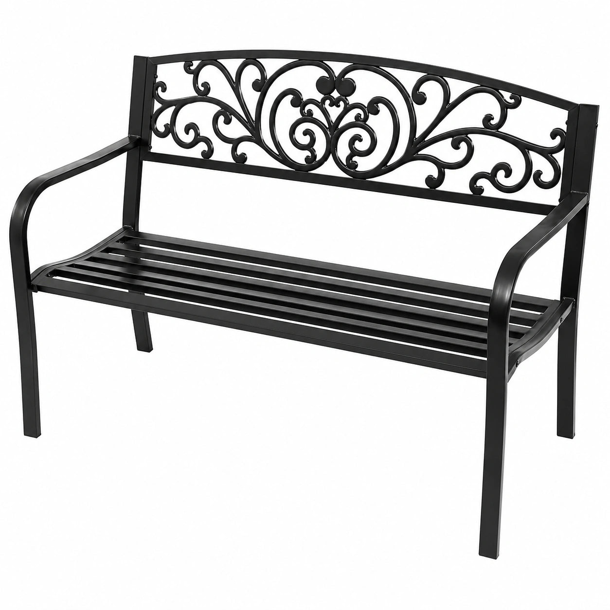 Banc de jardin en m¨¦tal 2 places avec dossier