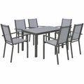 Ensemble de Salle ¨¤ Manger de Jardin pour 6, Chaise Empilable et Dossier Haut, Ext¨¦rieur Gris