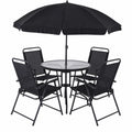 Ensemble de Salon de Jardin pour Balcon, 4 Personnes, avec Parasol