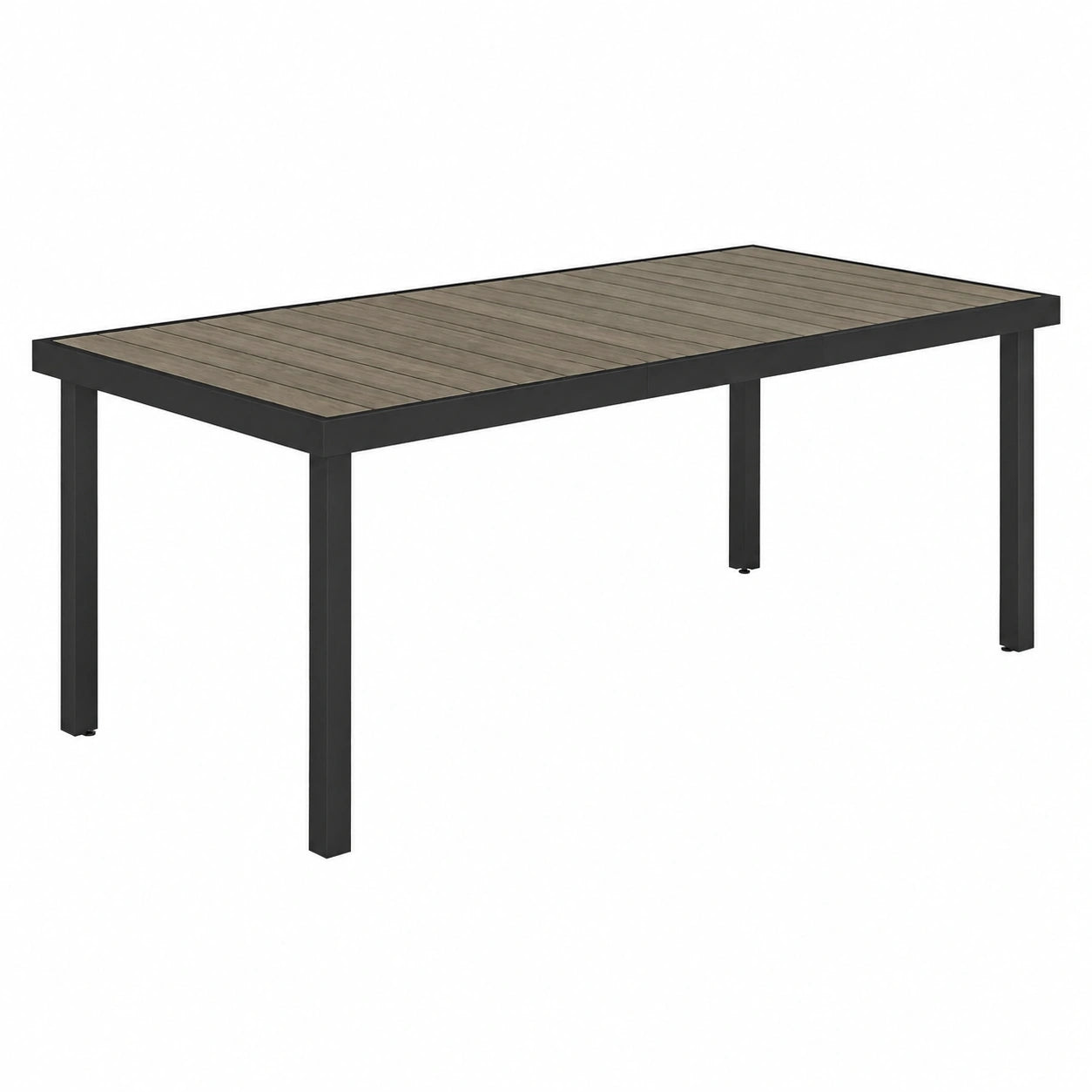 Grande table d'ext¨¦rieur pour 8 personnes en aluminium, 190 x 90 x 74 cm, marron