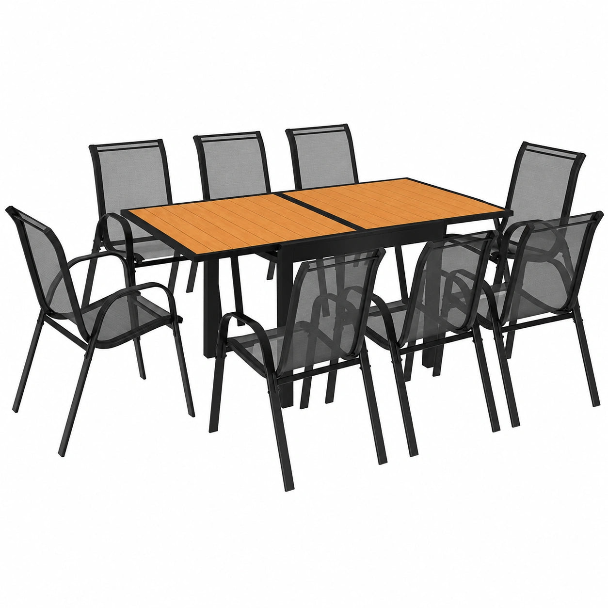 Ensemble de Jardin avec Table Extensible et 8 Chaises