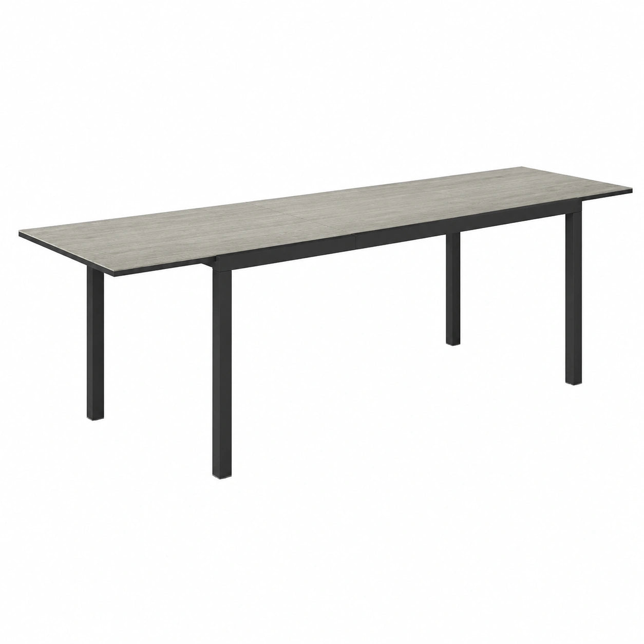 Table de Jardin Extensible Rectangulaire 6-8 Personnes en Aluminium et Acier