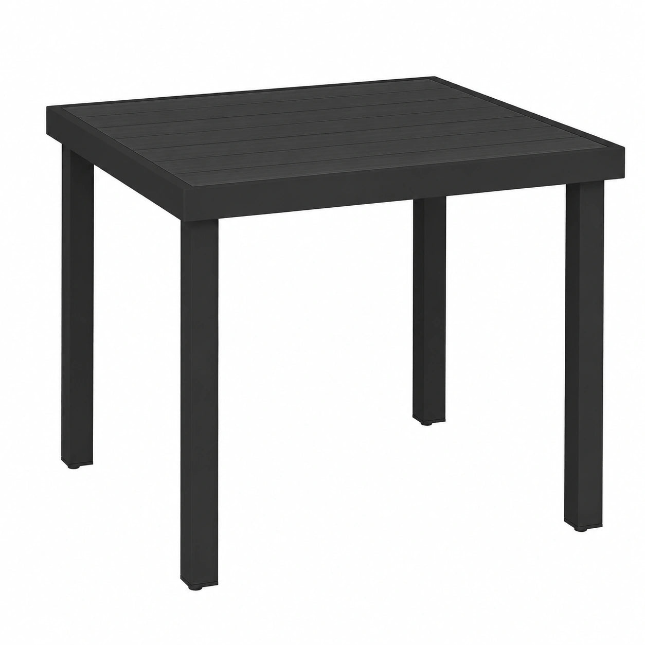 Table de jardin ext¨¦rieure pour 4 personnes en aluminium, 78 x 78 x 74 cm, noir