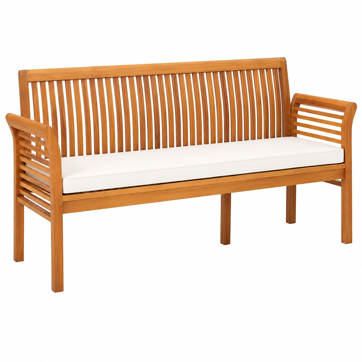 Banc de Jardin en Bois pour 3 Personnes avec Coussin