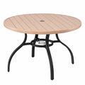 Table de Jardin Ronde en Acier avec Trou pour Parasol