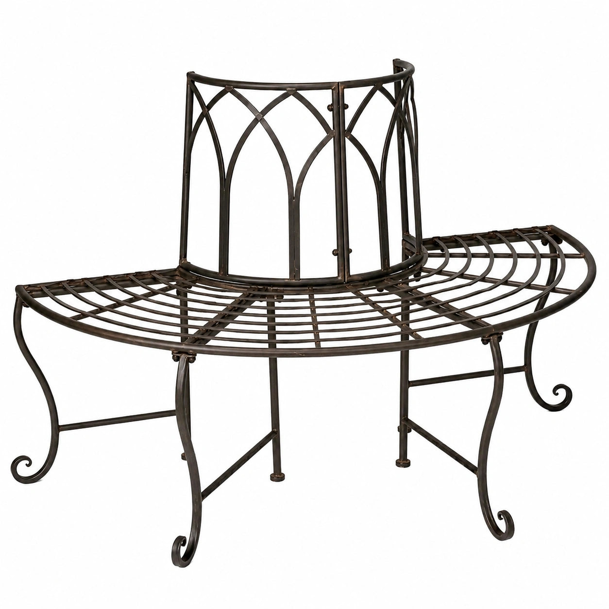 Banc de jardin rond en m¨¦tal pour ext¨¦rieur 127 cm