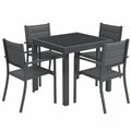 Ensemble de jardin ext¨¦rieur avec table extensible et chaises empilables pour 4 personnes