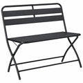 Banc de jardin pliable en acier pour balcon, r¨¦sistant aux intemp¨¦ries, 2 places, gris