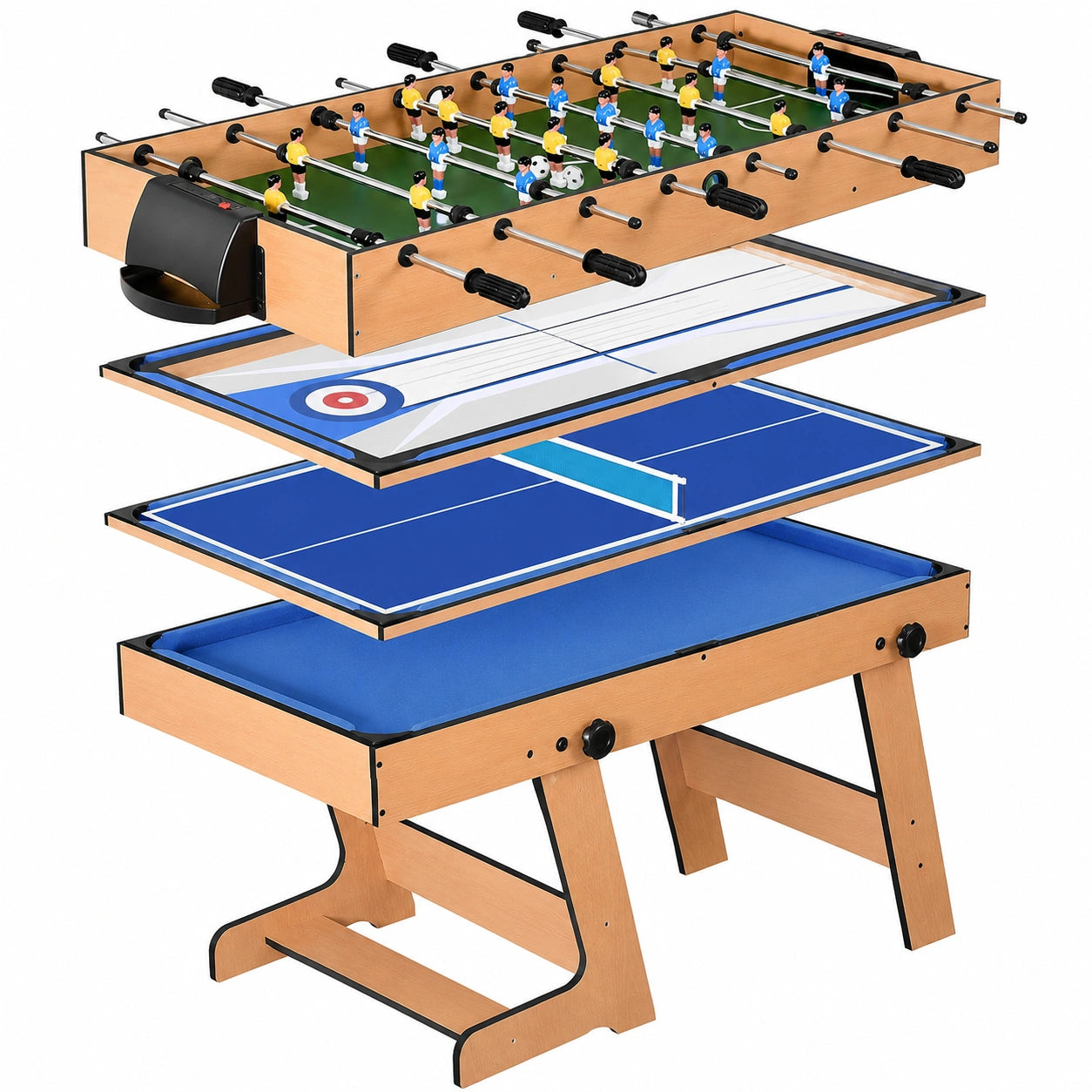 Table de Jeux Polyvalente pour Toute la Famille avec Accessoires Inclus