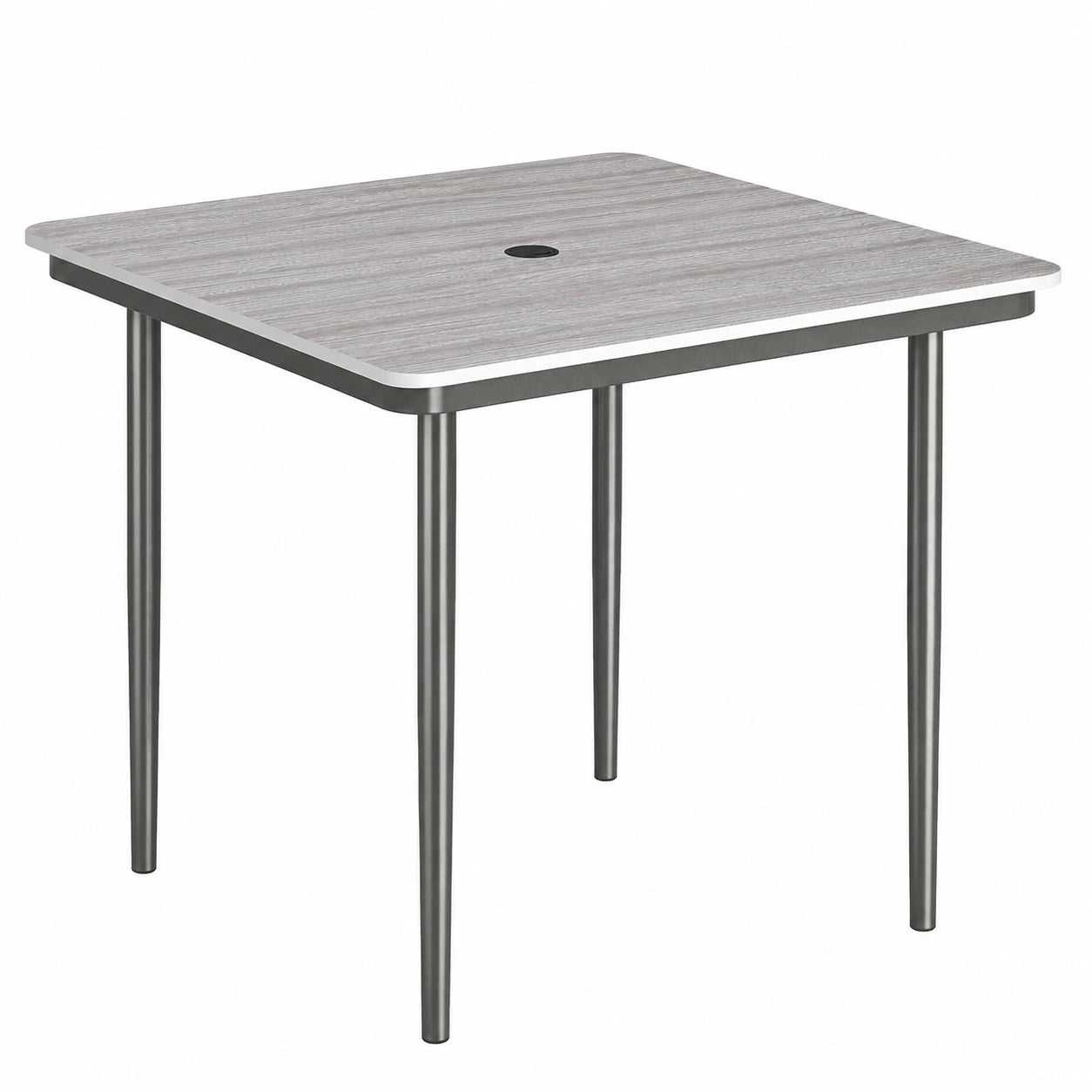 Table de Jardin Rectangulaire 4 Personnes avec Trou de Parasol