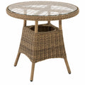 Table de Jardin Ronde R¨¦sistante aux Intemp¨¦ries avec Plateau Amovible