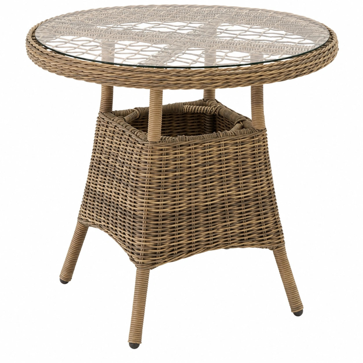 Table de Jardin Ronde R¨¦sistante aux Intemp¨¦ries avec Plateau Amovible