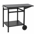 Chariot ext¨¦rieur pliant pour barbecue avec ¨¦tag¨¨res et crochets