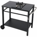 Desserte de Barbecue ¨¤ 2 Niveaux avec Roulettes, Plan de Travail Spacieux pour BBQ Ext¨¦rieur