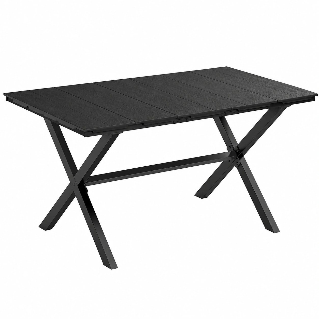 Table de jardin rectangulaire pour 4 ¨¤ 6 personnes, design moderne pour ext¨¦rieur