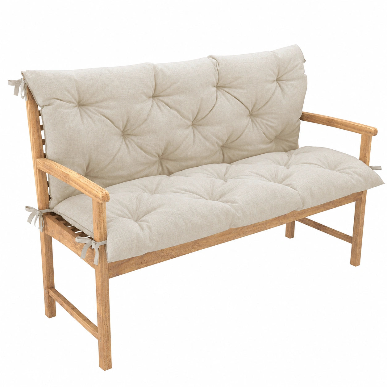 Coussin de banc avec dossier matelass¨¦ pour ext¨¦rieur, cr¨¨me