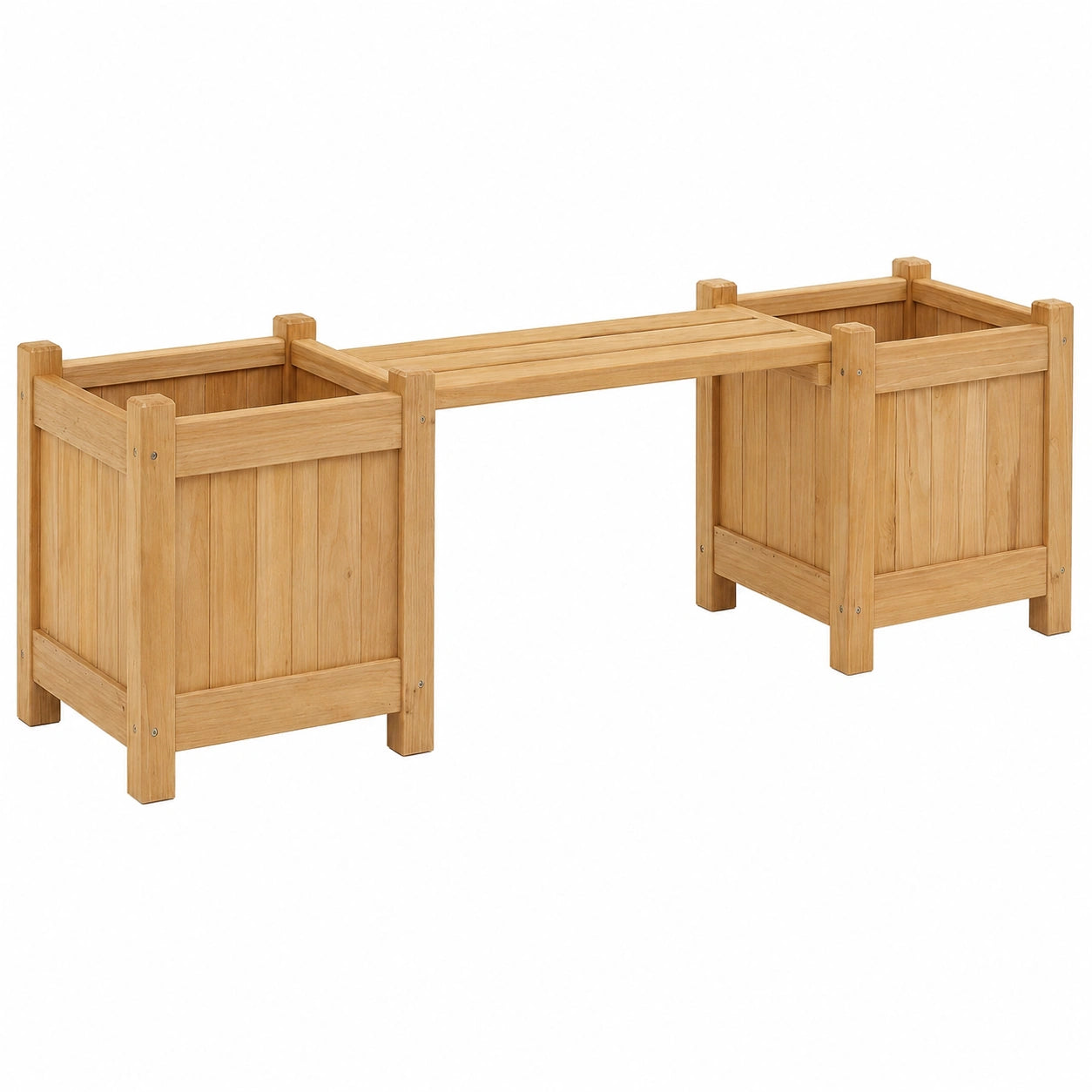 Banc de Jardin Ext¨¦rieur avec Bacs ¨¤ Fleurs et Plates-Bandes