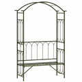 Arche de jardin avec banc pour plantes grimpantes, terrasse et cour